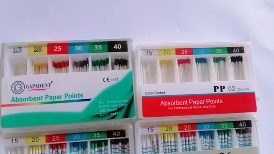 Pontas de papel absorvente dental 04 cone consumíveis odontológicos materiais compostos para uso odontológico