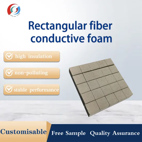 A espuma condutora retangular para proteção de dispositivos eletrônicos conduz a eletricidade uniformemente
