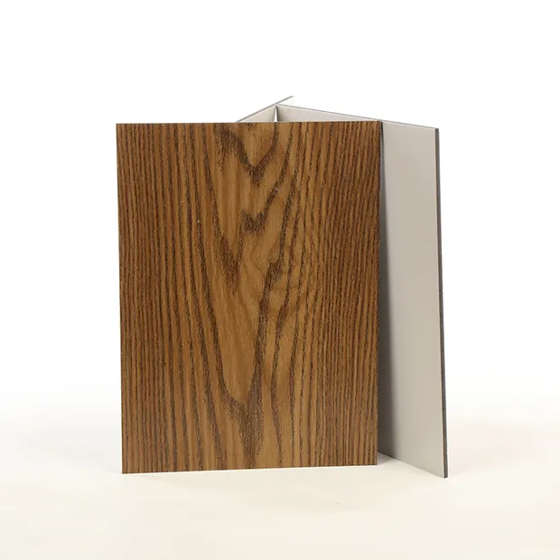 Painel composto de alumínio cor de madeira, material de decoração para construção